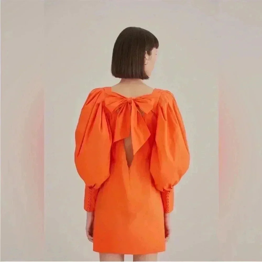- FARM Rio Orange Open Back Mini Dress -size S - Picture 2 of 13